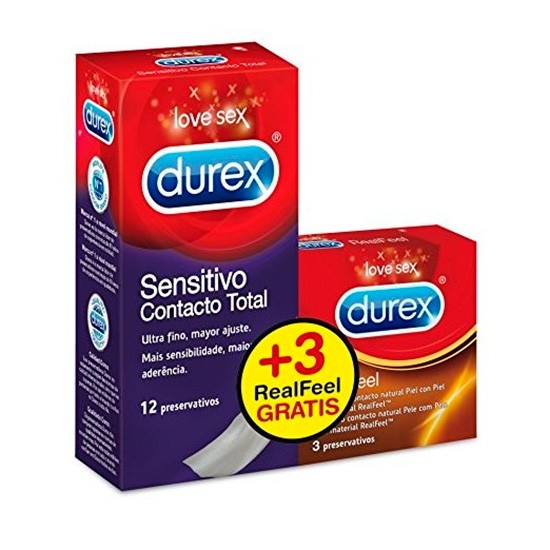 Durex preservativo contacto total 12uds+realfeel 3