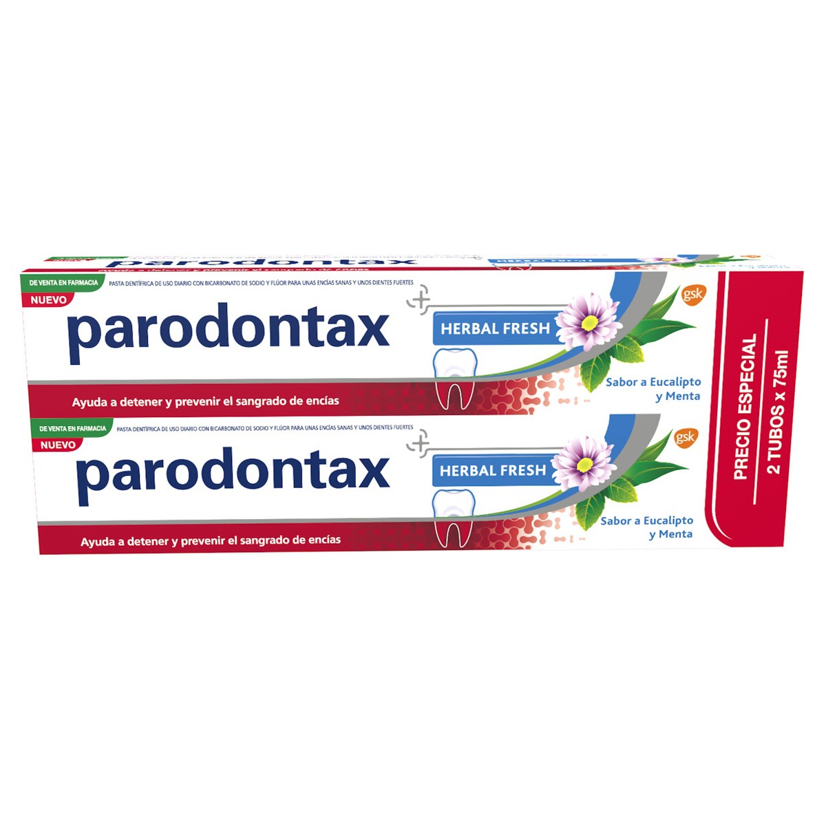 Paradontax herbal fresh pack pasta dentrífica 2x75ml
